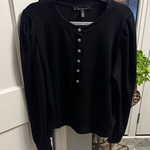 White House Black Market Buttoned Black Sweater